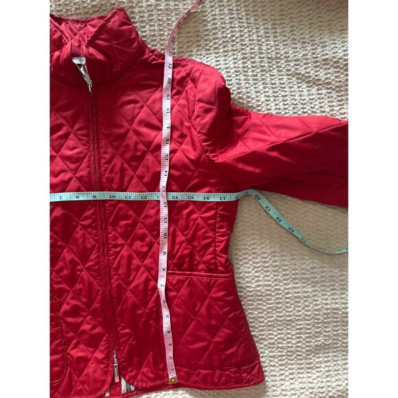 Burberry Nova Check Lining Red Quilted Zipper Jacket Small Made in England - Picture 4 of 11